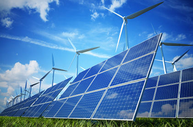 太阳能电池板-风力涡轮机